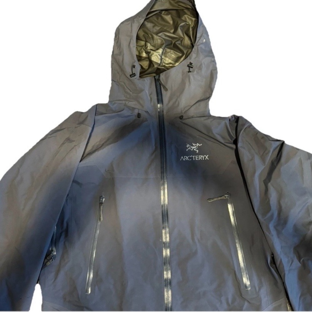 Arc’teryx Waterproof Full Zip Jacket Greyish Blue M Outdoor Rain Coat